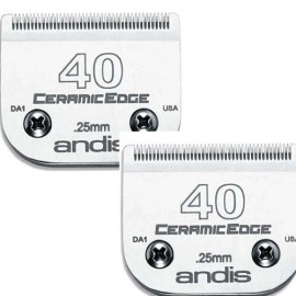 Andis CeramicEdge Detachable Pet Grooming Clipper Blade #40 2-Pack