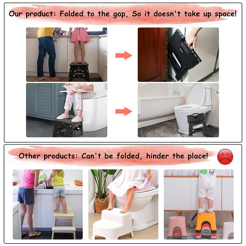Kids Folding Step Stool for Toddlers – Safety Lock to