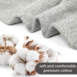 FGZ Womens Thin Cotton Socks, Soft Cotton Bootie Socks Women Above Ankle Crew Socks 5 Pairs(Light Grey,9-11)