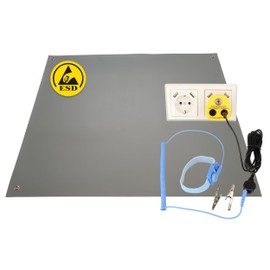 Minadax ESD Computer Table Mat Antistatic 60 x 30 cm Premium Quality Includes Cuff + 2.4 m Extension + ESD Earth Plug