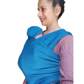 Fular para bebe ergonómico porta bebe recien nacido rebozo canguro mochila para cargar bebe (Azul turquesa)