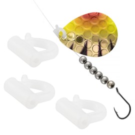 Micro Traders 150Pcs Quick Change Spinner Clevis U-Clip Crawler Harness Clamp for Fishing Blades and Spoons Accessories 7.87x7x0.5mm White