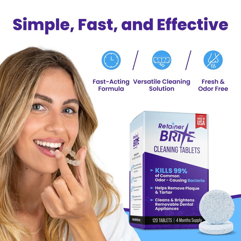 Retainer Brite Tablets for Cleaner Retainers and Dental Appliances -