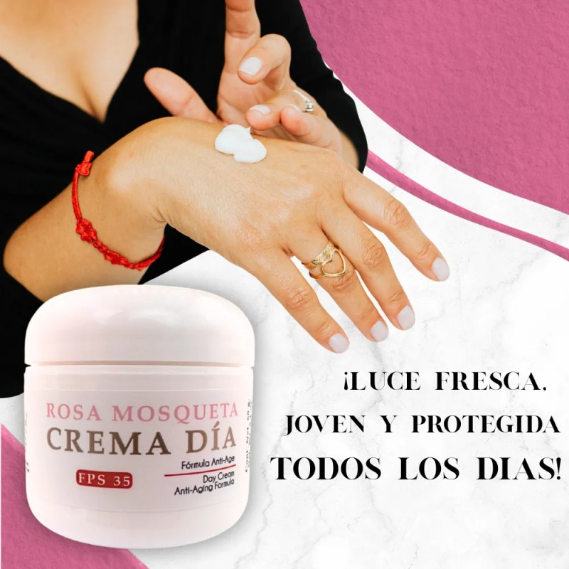 Crema De Día Rosa Mosqueta 60ml Hidratante Facial Antiedad FPS