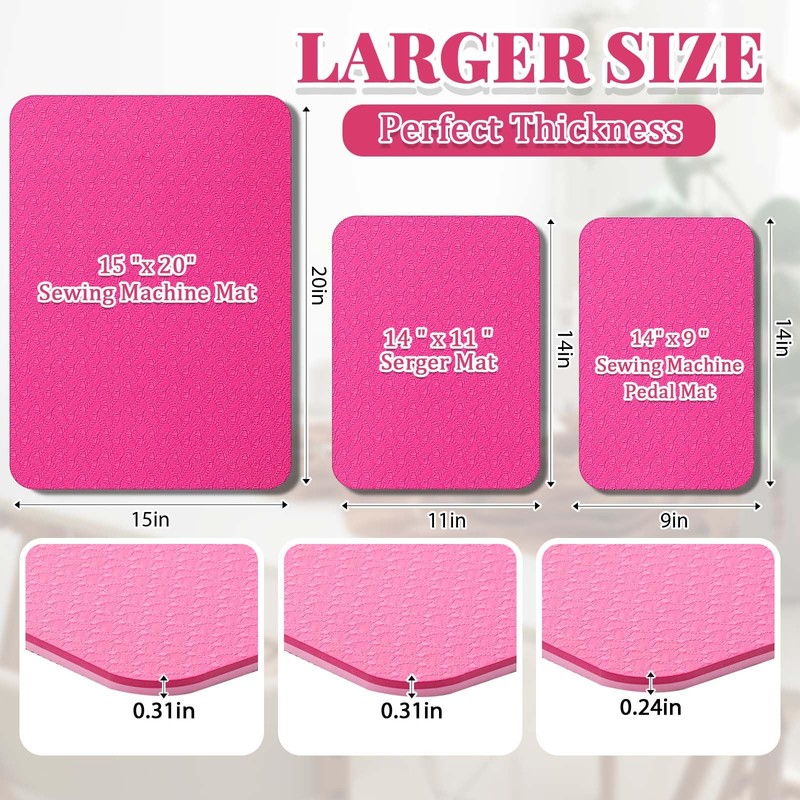 Drydiet 3 Pcs Sewing Machine Muffling Mat Sewing Machine Pedal