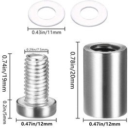 24 Pcs Standoff Fixings, Sign Standoff Screws Wall Mount Advertisement Fixings Bolts,Used for Billboards,Picture Frames,Glass Posters and Other Signs Display(12x25mm)