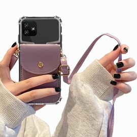 Tuxiwei for Foxx Foxxd A56 Case with Card Holder Women/Girly, Foxx A56 Back Wallet Case PU Faux Learher | Credit Card Slots Case Wallet with Strap Crossbody Magnetic Buttons Flip Cover (Purple)