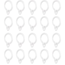 2023 NEW LAZIRO 360° Sliding Ring Curtain Ring, Inner Diameter 1.7 inches (43.8 mm) (Large Size), Easy Installation, Set of 20 (White)