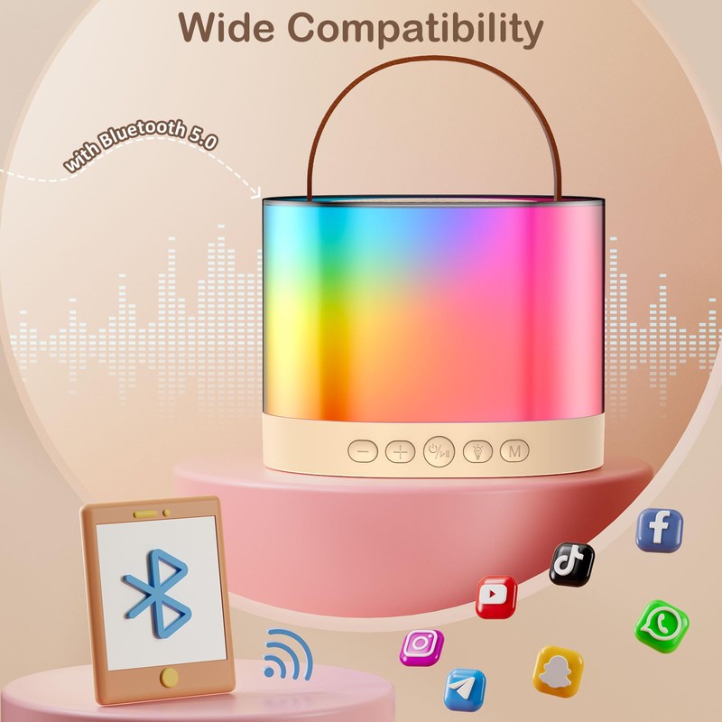 JYX Mini Karaoke Machine for Kids Adults, Portable Bluetooth Speaker