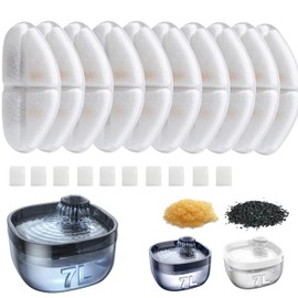 10 Pack Filter Replacement and 10 Pack Pump sponges for FEELNEEDY 7L Dog Water Fountain Pet Water Fountain (FN-W05)