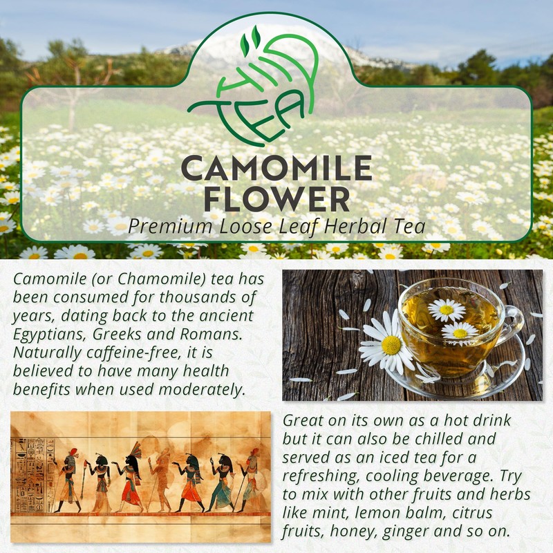 Camomile Flower Loose Herbal Tea - Premium Chamomile - Matricaria