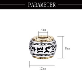 15pcs Tibetan Buddhist Mantra Om Mani Padme Hum/Pixiu Beads for Men Women with Prayer Wheel Patron Saint Amulet Jewelry Making