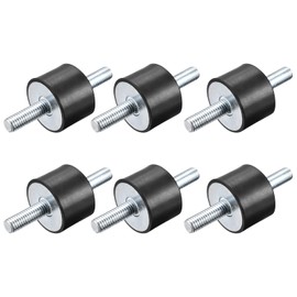 sourcing map M8x23mm Rubber Mounts, 6pcs Anti Vibration Isolator Studs Shock Absorber Male for Air Compressors, Garage Motor, Diesel Engines, 30x20mm