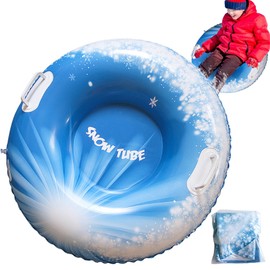 Snow Tube 31.5 inch Sleds for Adults, Inflatable Snow Sled with Handles Heavy Duty Adult Sledge Thicken Snow Toys Inflatable Ski Ring Inflatable Snow Tubes Inflatable Sled for Winter 2