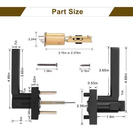 HOSOM 2 Pack Entry Exterior Door Handle, Black Door Handle with Lock and Key, Modern Doors Lever Heavy Duty Reversible Door Lock for Front Entrance Commercial and Residential Area