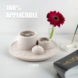 Meltset M Palo Santo Holder, Incense Stick Holder, Sage Holder for Burning, 4 in 1 Ceramic Incense Holder Candle Holder Ash Catcher smudge stick holder for Meditation Yoga Room (White)