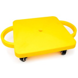11.5" Gym Class Super Scooters Sliding Board with Non-Skid Casters and Safety Handles by K-Roo Sports (Yellow)