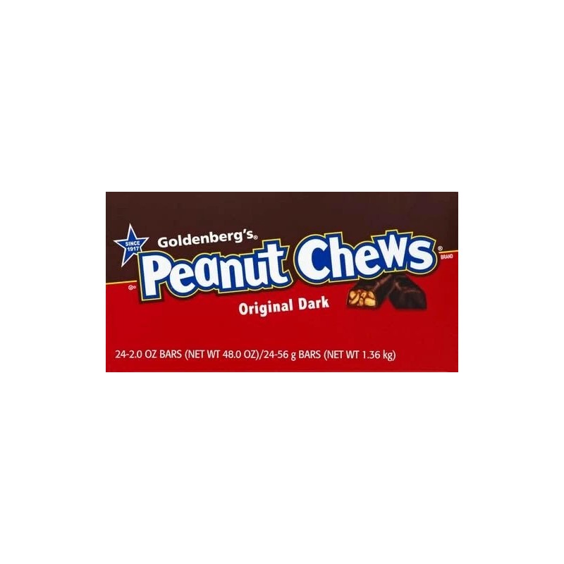 Just Born Goldenberg’s Peanut Chews Original Dark Candy Bars, 2