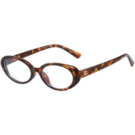 Kursan Small Oval Blue Light Blocking Glasses for Women Men Vintage Fashion 90s Retro Frame Style Eyeglasses(Tortoise)