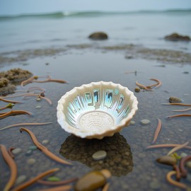 1 x Colorful Large Abalone Bowl 4-4.5 Inch Natural Smudge Bowl for Burning Sage and Incense Shells Decorating and Displaying Incense Holders