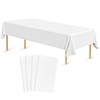 Bouiexye 4 Pack Disposable Table Cloth White Plastic Tablecloth 54