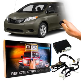 MPC Remote Starter Compatible with 2011-2014 Toyota Sienna |Gas| |G-Key| |Key to Start| with T-Harness - Factory Key Fob Activated - Firmware Preloaded