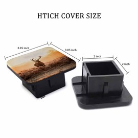 Beabes Auto Hitch Cover for Trucks Deer, Foggy Forest Animal Red Deer Moose Sturdy Rubber Hitch Tube Covers 2" Trailer Hitch Cover Tow Receiver Tube Plug Cap for Cars Sedans