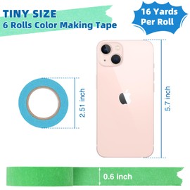 OWLKELA 12 Rolls Colored Masking Tape 16 Yard Per Roll, Rainbow Colors Painting Tape, Painters Tape, Craft Tape, Labeling Tape, Paper Tape for Bullet Journals, Party Decorations, DIY Craft