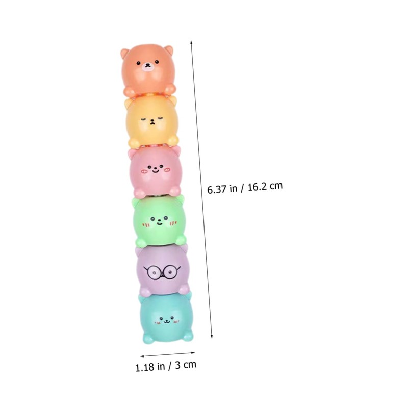 Tofficu 1 Set Bear Highlighter Bear Pens Pastel Highlighters Kawaii