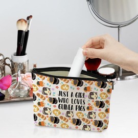 Cute Guinea Pig Makeup Bag Guinea Pig Accessories Funny Guinea Pig Gifts Stuff Decor Travel Toiletry Bag for Women Best Friends Girls Pet Animal Lovers Daughter Sister Camping Birthday Christmas