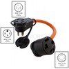 AC WORKS 50-Amp RV/Range/Generator 14-50 Piggy-Back Plug Adapter (To 4-Prong