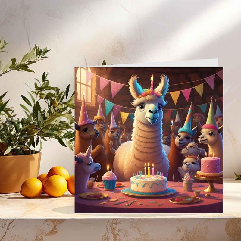 Llama Birthday Card 145 x 145mm