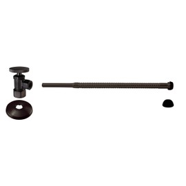 Westbrass Corrugated Supply Kit with Round Handle, 5/8" OD x 3/8" OD x 12", Oil Rubbed Bronze, D105K12-12