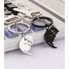 Looking Cat Keychain, Couple, Pairs, Matching, Cute, Simple, Cat Keyring,