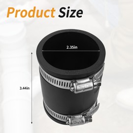 2 Inch Dust Control Flex Cuff,with Stainless Steel Hose Clamps Rubber Cuff,Flexible Pipe Coupling for Cast Iron and Plastic Plumbing Conn Ections 2pcs Dust Collection Fittings