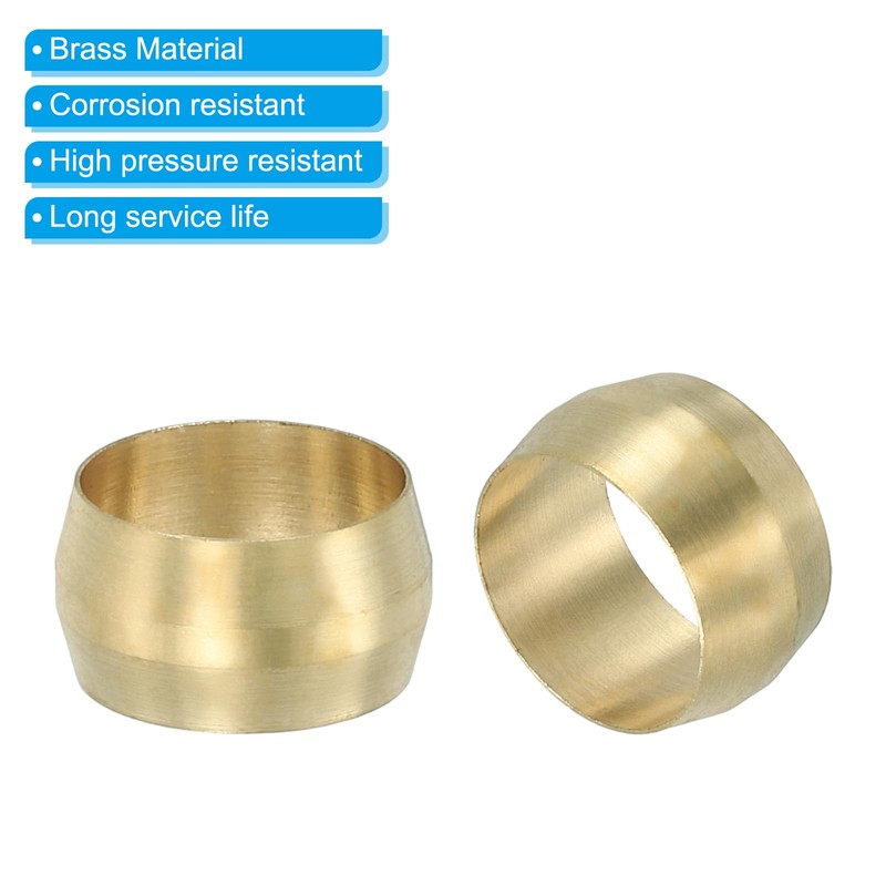 PATIKIL 10mm ID Brass Compression Sleeves, 40 Pieces Brass Compression