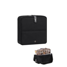 YINKE Makeup Brush Storage Pouch, Makeup Brush Case, Professional, Makeup Pencil Case, Brush Stand, Cosmetic Pouch, Freestanding, Adjustable Dividers, Large Capacity, Travel, Portable, Transparent