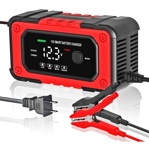Car Battery Charger - 12V 6A Fully-Automatic Smart Battery Charger,