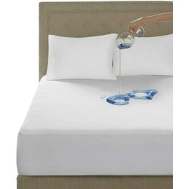 QAYAM 100% Waterproof Terry Towel Mattress Protector Deep Fitted 30CM Mattress Cover topper Sheet Stretch Skirt-King-(152x200+30)