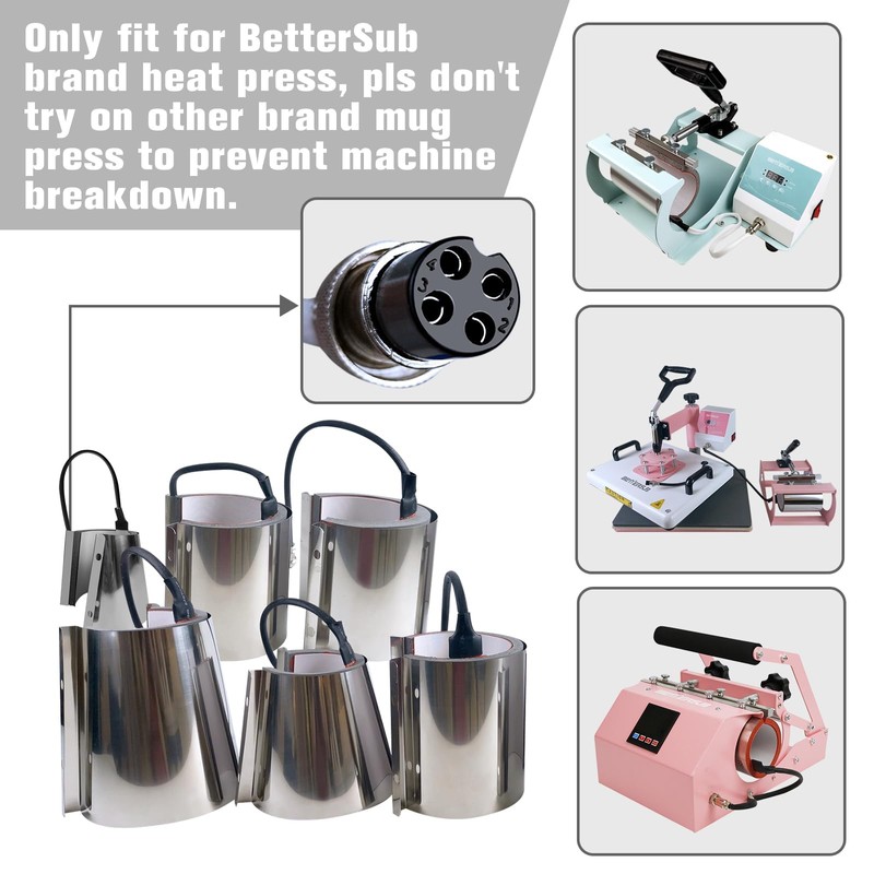 BetterSub Mug Cup Press Heating Transfer Attachment Silica Gel 110V