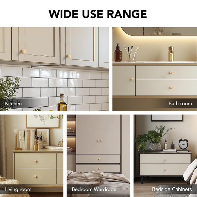 HOME EDIT 10 Pack Champagne Bronze Cabinet Knobs Zinc Round