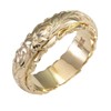 Yellow Gold Plated Floral Stackable Wedding Engagement Band Engraved Rose