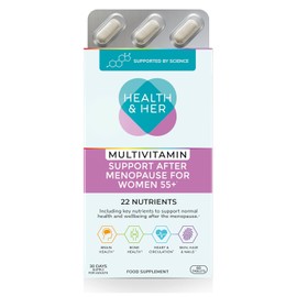 Health & Her Multivitamin Tablets for Women 55+ and Postmenopausal, with 22 Key Nutrients, Vegan & Gluten Free, 30-Day Supply, 60 Tablets