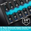 DURATECH 3/8" Drive Impact Universal Joint Socket Set, Swivel Socket