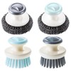 2 Pcs Stainless Steel Scrubber with Handle and 2 Pcs