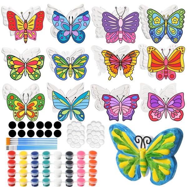 Arrowbash 12 Sets Spring DIY Painting Kit Ceramic to Paint