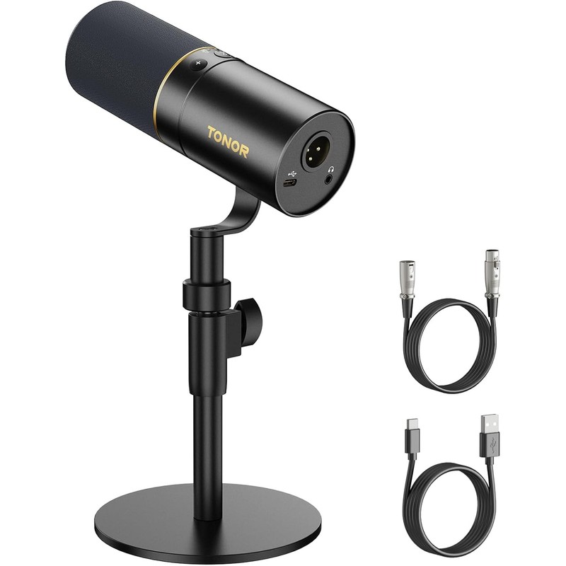 Micrófono Dinámico USBXLR para PC, TONOR Profesional microphone Vocal con