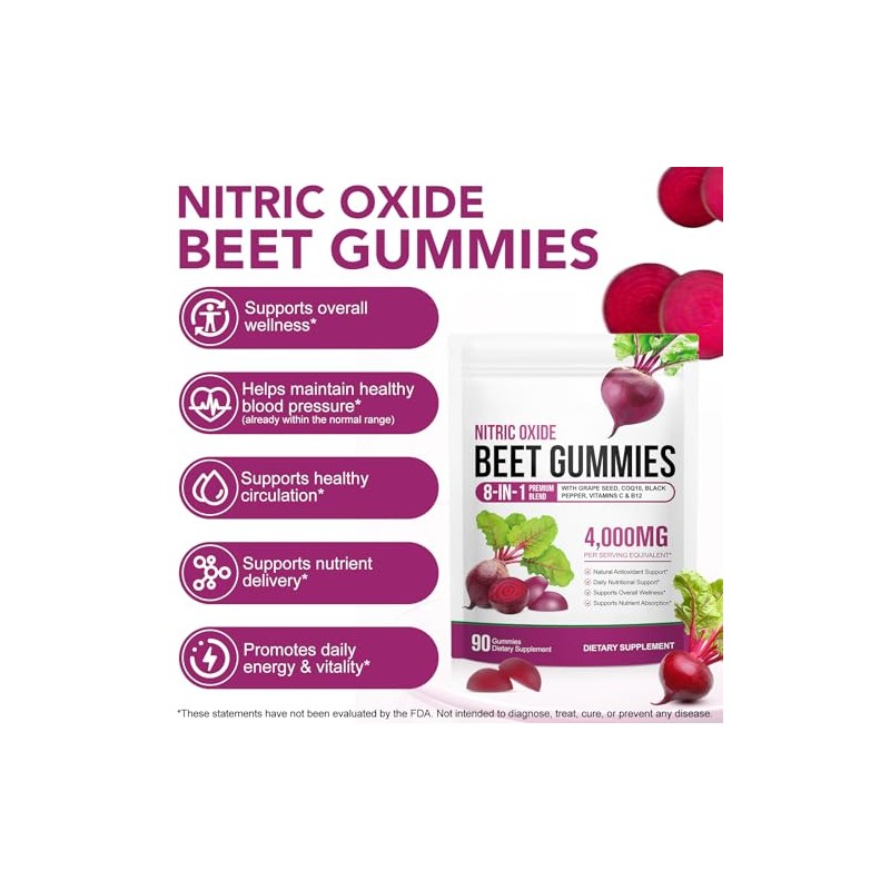 Beetroot Gummies – Beetroot Extract Food Supplement – Vegan Gummies