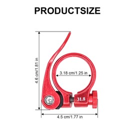 LICQIC 31.8 mm Bike Seat Post Clamp, Quick Release Seat Post Clamp for MTB Bike Road Bike Casual Bike (Red)