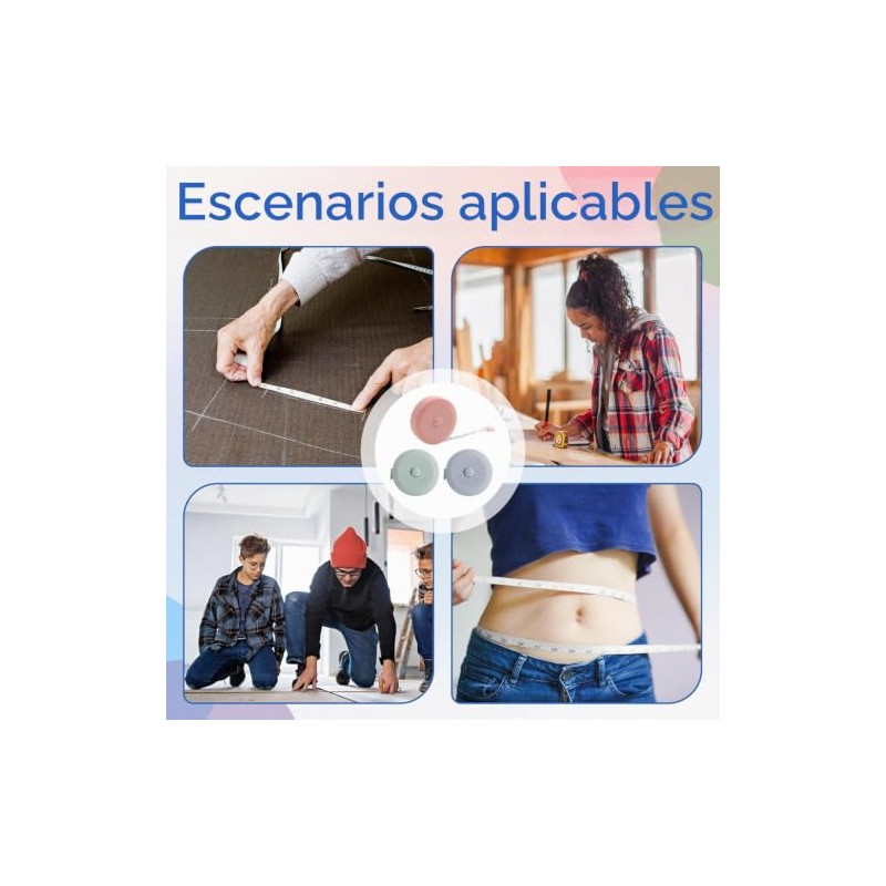 3 Pcs Cinta Medici?n, 150CM/60inch Legibilidad a Doble Cara